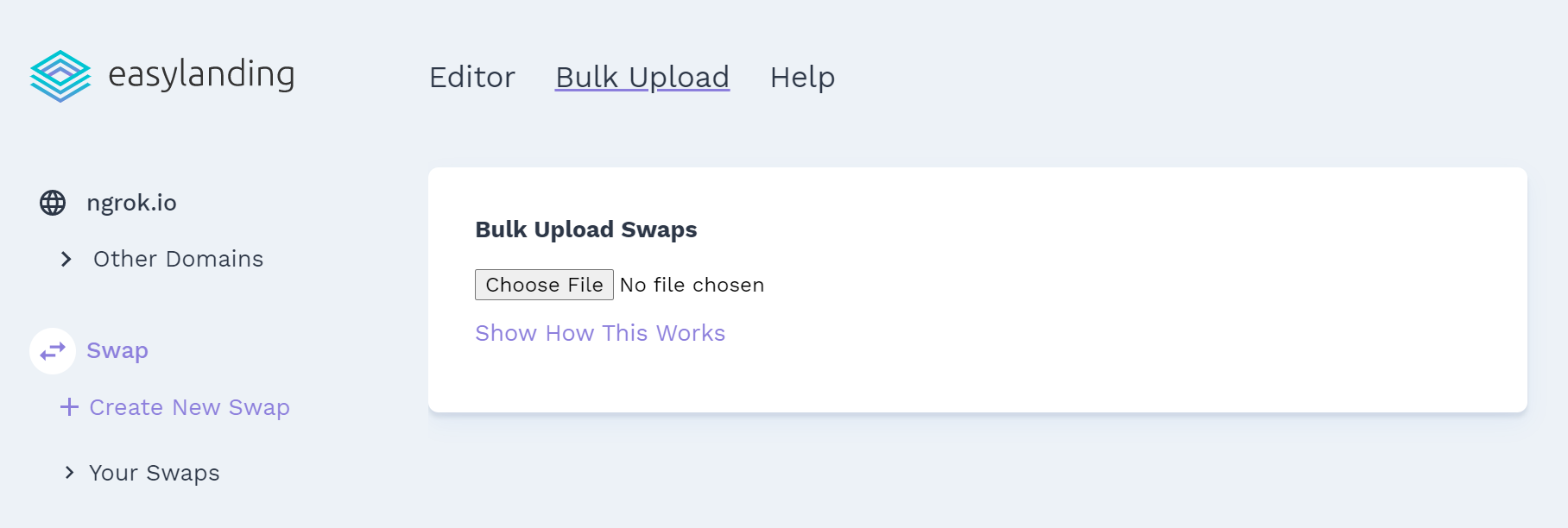 bulk upload option for Easy Landing