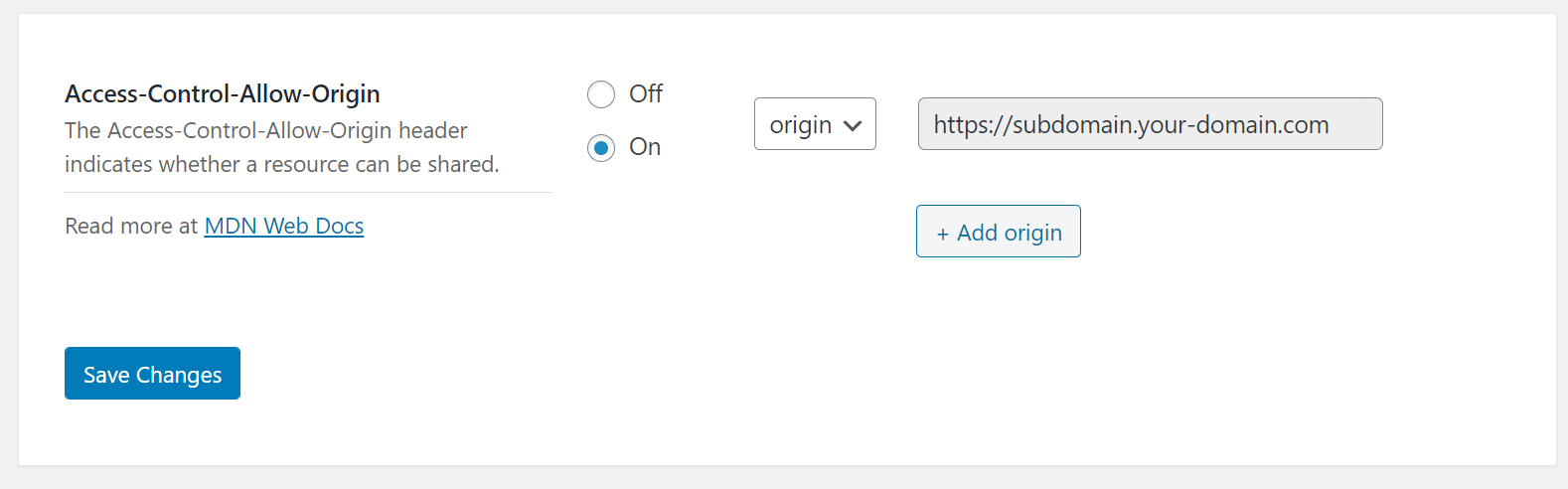 add cors headers for wordpress