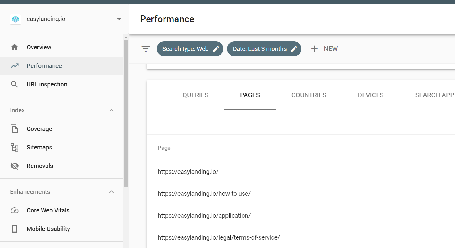 Easy Landing Search Console